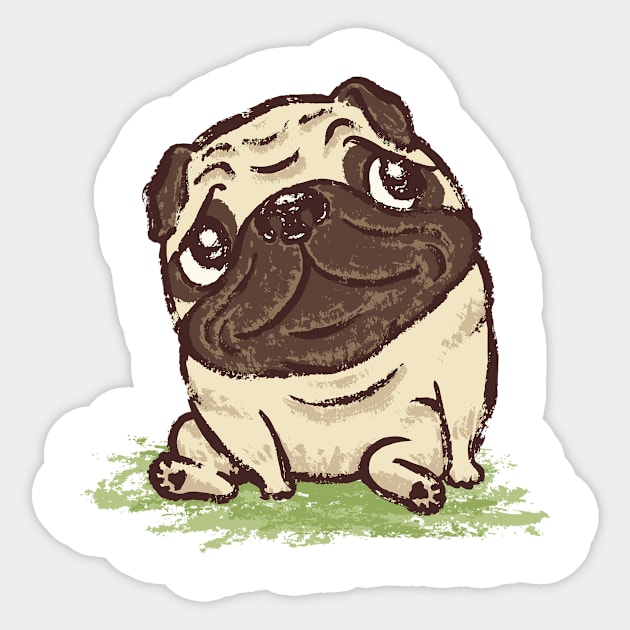 Pug dog Sticker by sanogawa